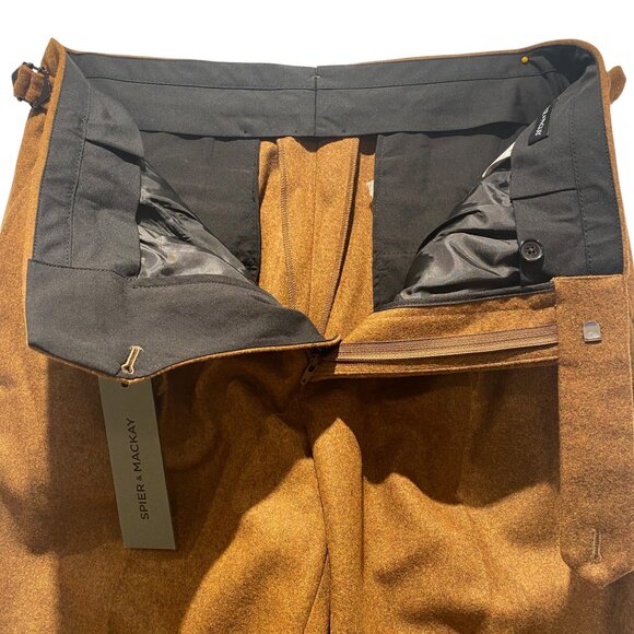 Size 34 Spier & Mackay Mens Flannel Ochre Trousers NEW! - Picture 3 of 6